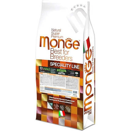 Monge Wild GF Salmon & Peas Adult All Breeds Беззерновий корм з лососем для дорослих собак усіх порід 15кг, фото 1