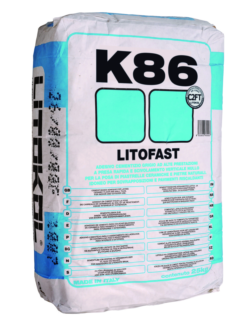 Клей для мармуру, керамограніту, плитки Litokol Litofast К86 (літокол к86) 20 кг