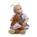 Лялька Реборн дівчинка Софія NPK оригінал 48см, силіконова, можна купати, фото 2