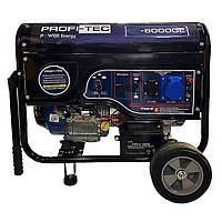 Генератор бензиновый PROFI-TEC PE-7000GE (6.5-7 кВт, медная обмотка, электростартер) + ручки и колеса