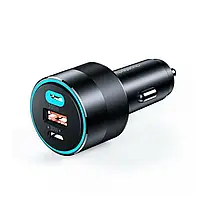 Автомобильное зарядное устройство Choetech (2xUSB Type C; 1USB) PD3.0 QC3.0 Black (TC0011)