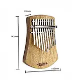 Калімба Gecko на 10 язичків (нот) компактного розміру, подарункова, преміум'якість, оригінал — Модель K10CAS, фото 2