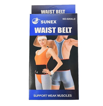 Пояс сауна для схуднення Sunex Waist Belt NO-020XLD 29*100 см Чорний з червоним (KG-10185)