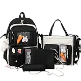 Рюкзак шкільний набір 4 в 1 для дівчаток 5-11 клас, висота 46 см, в комплекті клатч, сумка, пенал - Фіолетовий, фото 2