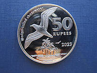Монета 50 рупій Кокосові (Килінг) острови 2023 фауна птиця чайка