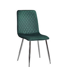 Стілець Milton  зелений велюр OR- 853 на металевих стул хромованих ногах