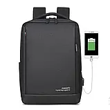 Рюкзак Oumantu 9003, міський портфель для ноутбука 15.6", розмір 42х30х12 см, оригінал — Синій, фото 3