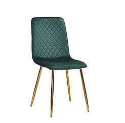 Стілець Milton  зелений велюр OR- 853 на металевих стул золотистих ногах