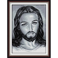 Набір для вишивання хрестиком з друкованою схемою на тканині Joy Sunday Ісус (чорно-біле видання) R277