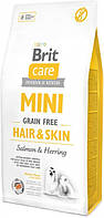 Brit Care Mini Grain Free Hair & Skin 7 кг Сухой корм для взрослых собак миниатюрных пород с лососем