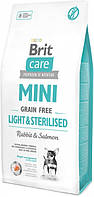 Brit Care Mini Light & Sterilised 7 кг беззерновой гипоаллергенный корм для собак миниатюрных пород