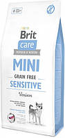 Brit Care Mini Sensitive GF 7 кг корм для взрослых собак малых пород с чувствительным пищеварением с олениной