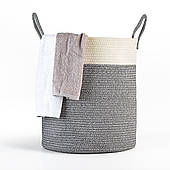 Кошик для зберігання MVM TH-14 з ручками Сіро-білий (TH-14 GRAY/WHITE)