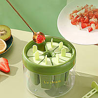 Формочка Ice Cream Mold для мороженого, форма для 8 мини-эскимо и замороженного сока (зелёный)