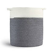 Кошик для зберігання MVM TH-15 з ручками Сіро-білий (TH-15 GRAY/WHITE)