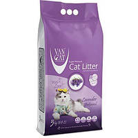 Бентонитовый наполнитель Van Cat Lavender 5 кг для туалета кошек, лаванда