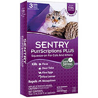 Sentry PurrScriptions Plus капли от блох и клещей для котов весом от 2,2 кг, 1,4 мл