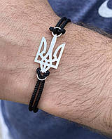 Срібний браслет патріотичний плетений