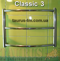 Карликова сушарка для рушників Classic 3/40х500 мм із нержавіючої сталі з гнутої круглої труби. Електро. Україна