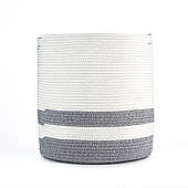 Кошик для зберігання MVM TH-16 з ручками Сіро-білий (TH-16 GRAY/WHITE)