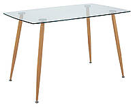 Стіл прямокутний обідній зі скляною стільницею Грейс 120х70 на металевих ніжках Мікс Меблі