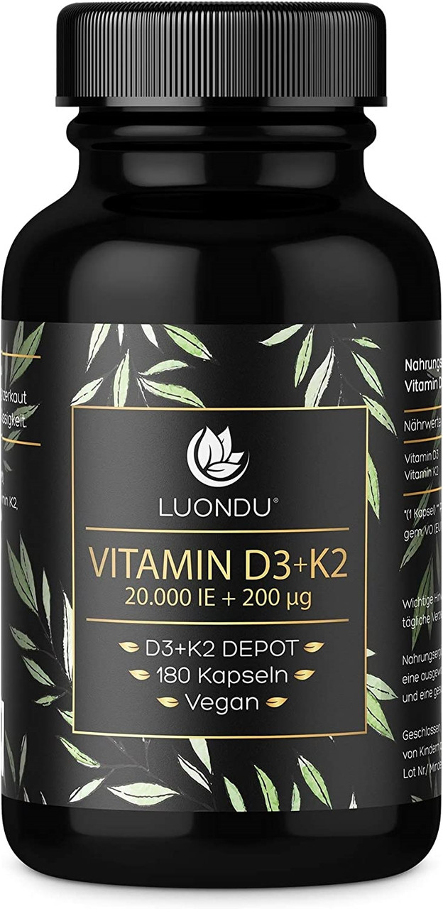 Вітамін D3+K2  200 мкг Luondu 180 капсул