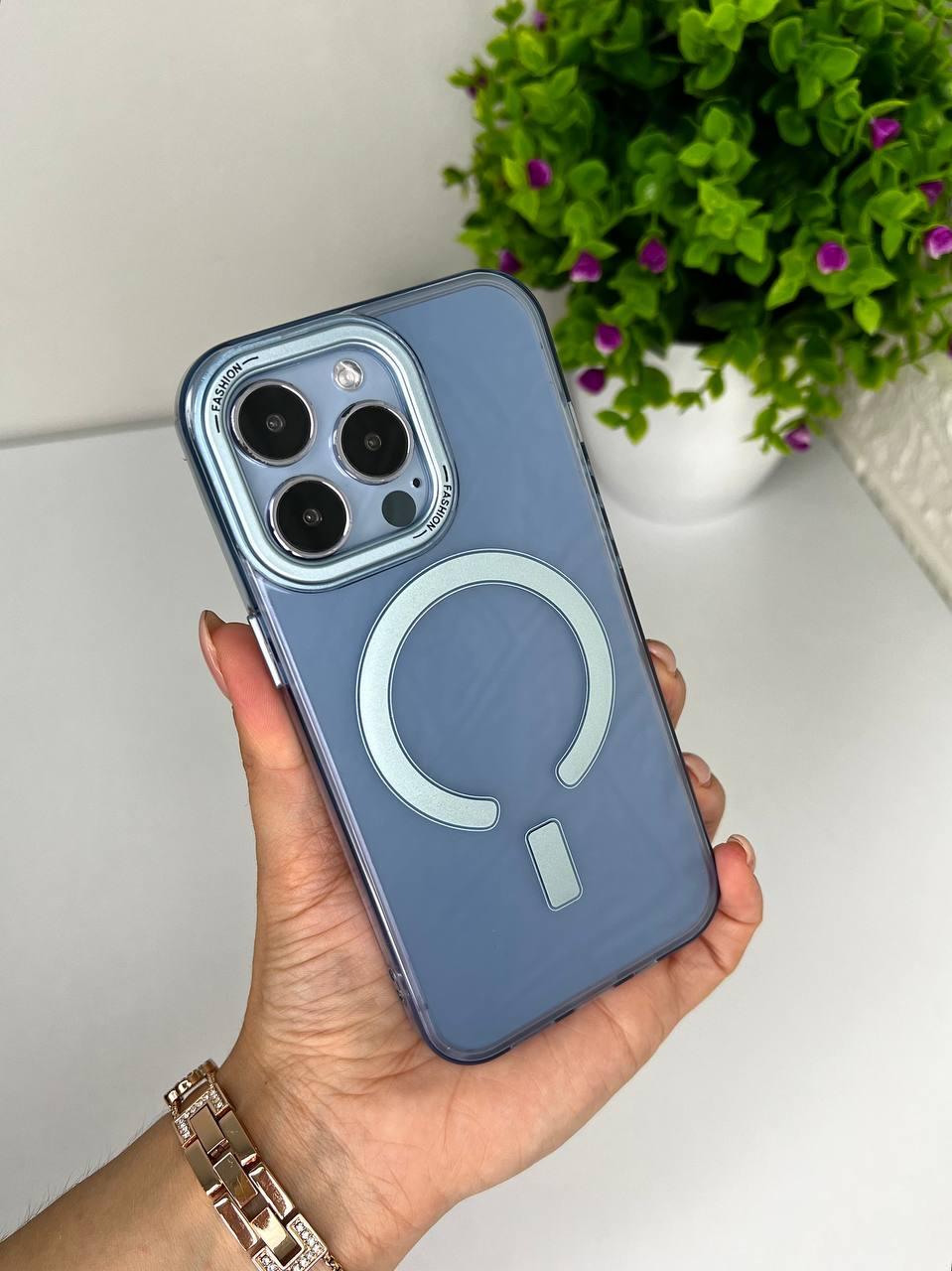 Чохол для IPhone Matt Clear Case with MagSafe Blue