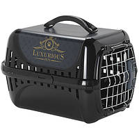 Moderna Trendy Runner Luxurious Pets переноска для кошек c металлической дверцей, черный 50,1х32х34,5 см