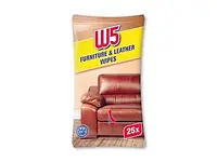 Салфетки для кожаной мебели и изделий из кожи W5 Furniture & Leather Wipes 25шт / уп
