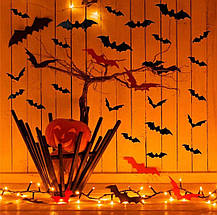 Кажани Halloween декор 3D | Чорний, фото 4