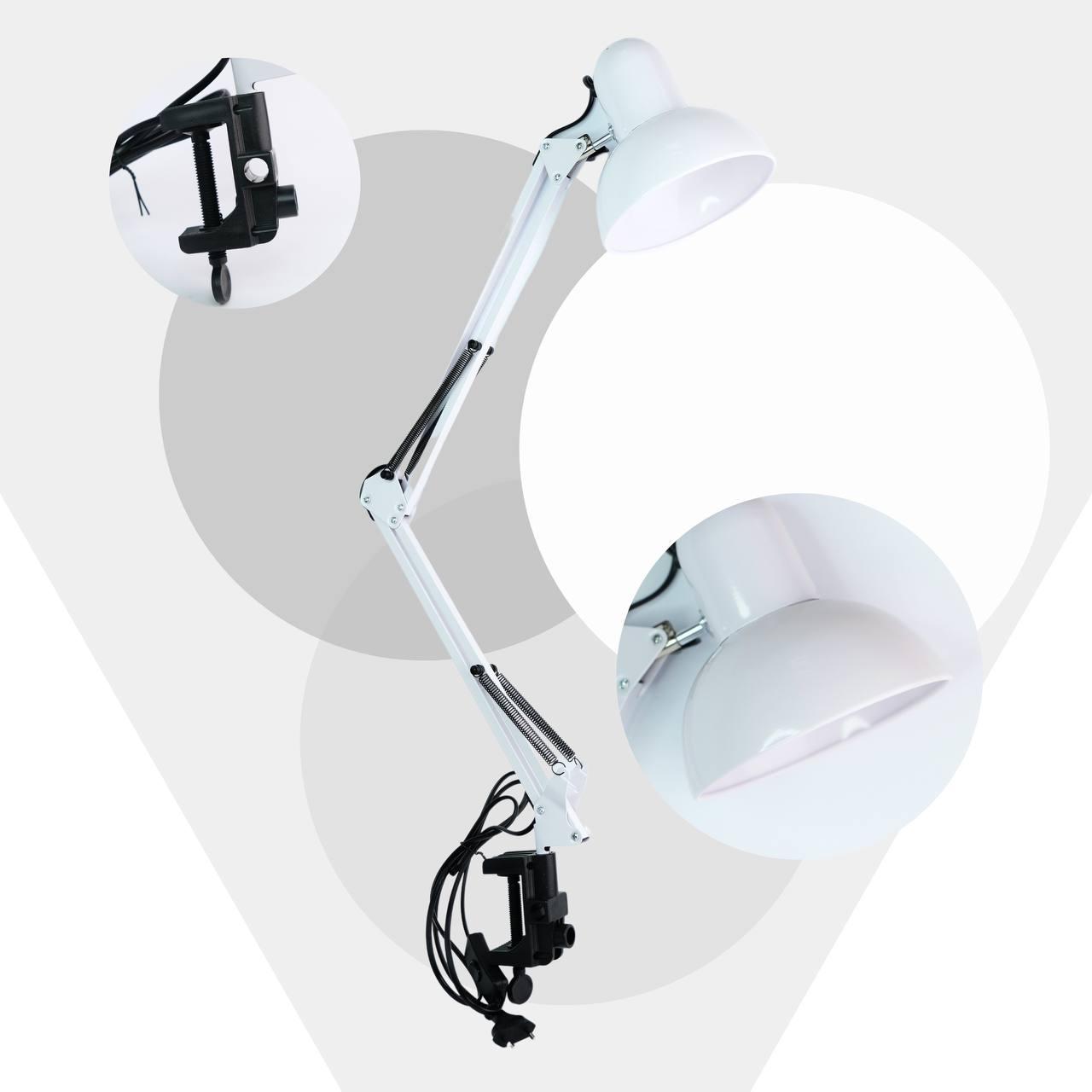 Настольная лампа для маникюра на струбцине белая Desk lamp - фото 1 - id-p1440562249
