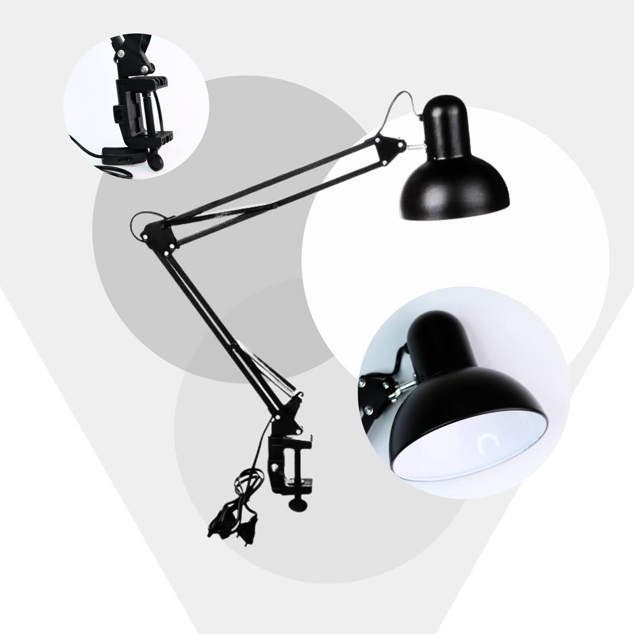 Настольная лампа для маникюра на струбцине черная Desk lamp - фото 1 - id-p1440566045