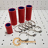 Силіконові патрубки радіатора ЮМЗ Д65 комплект (Червоні) з хомутами, фото 2
