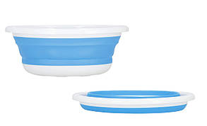 Миска силіконова складна синя D-33см 7л