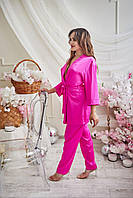 Жіноча піжама шовкова штани та халат S,M,L,XL