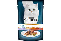 Влажный корм Purina Gourmet Perle Duo для кошек 85 г х 26 шт с телятиной и уткой в подливе