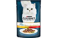 Влажный корм Purina Gourmet Perle Duo для кошек 85 г х 26 шт с курицей и говядиной в подливе