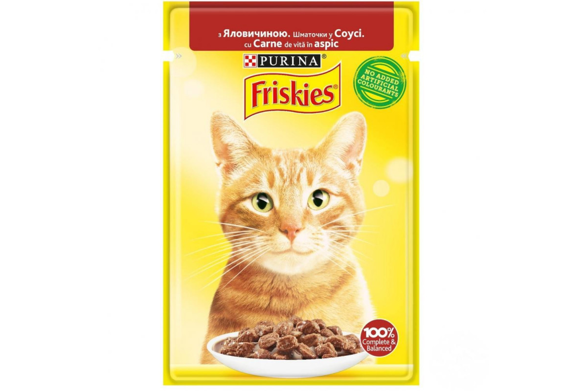 Friskies (Фрискис) консерви для дорослих котів з яловичиною в підливі 85г х 26шт