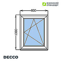 Окно поворотно-откидное Decco 71, белое, 800х1000 мм от производителя Оконный Стандарт