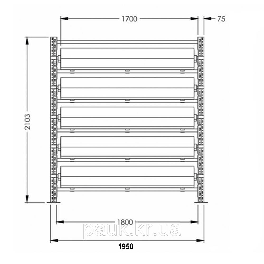 Стеллаж для рулонных изделий 2100х1950х1100 мм, стеллаж для рулонов - фото 2 - id-p1904341907