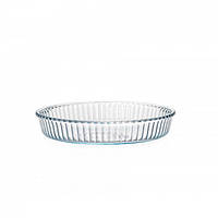 Круглая стеклянная форма для запекания 31.7 см Borcam, жаропрочная посуда 59014
