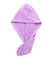 Полотенце-тюрбан фиолетовый для сушки волос TM CS, размер 650*250*10мм