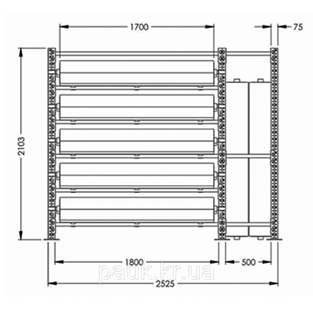 Стеллаж для рулонных изделий Н 2100 мм "PRR-1", стеллаж для рулонов - фото 2 - id-p1092132230