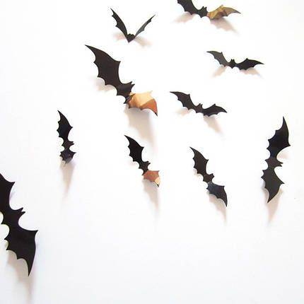 Кажани Halloween декор 3D | Чорний, фото 3