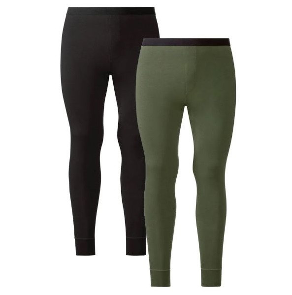 Комплект чоловічих кальсонів із 2 штук, розмір M, колір чорний, хакі