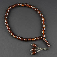 Чітки пластикові з великими коричневими намистинами та висувною кількістю намистин 33 штуки довжина 70 см