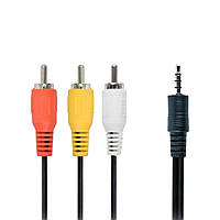 Кабель аудио Cablexpert CCA-4P2R-2M, 3.5мм Jack (4pin)-3RCA, 2м