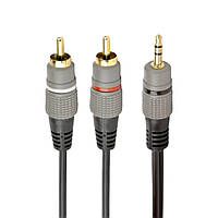 Аудио-кабель Cablexpert CCA-352-2.5M, 3.5мм/2хRCA-тюльпан папа, 2.5м, стерео
