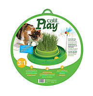 Игрушка для кота Catit 3in1 круглый лабиринт с шариком и травяной грядкой