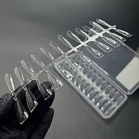 Тіпси гелеві прозорі для нарощування нігтів  форма балерина 10 пластин